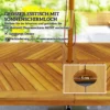 3 delig. tuinmeubelset van acaciahout inclusief 1 eettafel met parasolgat, 2 banken, balkonmeubelset, tuinset voor balkon, terras, teak 6