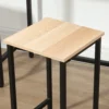 3 delige eetgroep eettafel set voor balkon & tuin, stalen frame & spaanplaat, natuurhout look & zwart, 80x50x85cm 8