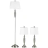 3 delige lampenset staande lamp & 2 tafellampen e27 zilver en wit voor woonkamer slaapkamer moderne verlichting 1