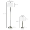 3 delige lampenset staande lamp & 2 tafellampen e27 zilver en wit voor woonkamer slaapkamer moderne verlichting 4