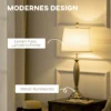 3 delige lampenset staande lamp & 2 tafellampen e27 zilver en wit voor woonkamer slaapkamer moderne verlichting 6