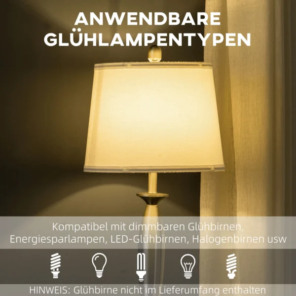 3 delige lampenset staande lamp & 2 tafellampen e27 zilver en wit voor woonkamer slaapkamer moderne verlichting 8