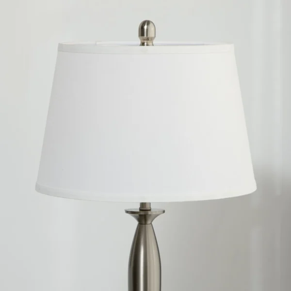 3 delige lampenset staande lamp & 2 tafellampen e27 zilver en wit voor woonkamer slaapkamer moderne verlichting 9
