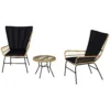 3 delige rattan zitgroep tuinset tuinmeubelset met 2 stoelen & bijzettafel hardglazen blad en kussens 1