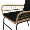3 delige rattan zitgroep tuinset tuinmeubelset met 2 stoelen & bijzettafel hardglazen blad en kussens 10