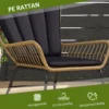 3 delige rattan zitgroep tuinset tuinmeubelset met 2 stoelen & bijzettafel hardglazen blad en kussens 8