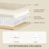 3 zits bank, bank met armleuningen, sierkussens, gestoffeerde bank met corduroy bekleding, dik gepolsterd loungebank tot 450 kg voor woonkamer, slaapkamer 212 x 80 x 88 cm, crème wit 6