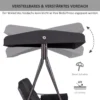 3 zits hollywood schommel tuinschommel met zonnedak en kussens, metaal & polyester, zwart, 116 x 206 x 183 cm 5