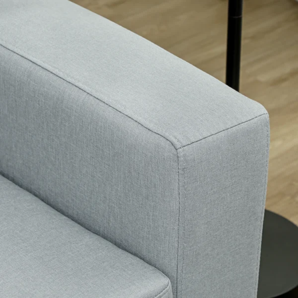 3 zitsbank stoffen bank met kussens armleuning linnenlook voor slaapkamer 200 x 82 x 78 cm lichtgrijs 10