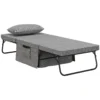 4 in 1 eenpersoonsbed gastenbed vouwbed stoel ottoman, 8 cm matras, 5 stappen hoogteverstelbaar, stalen frame, 188x75x38cm 1