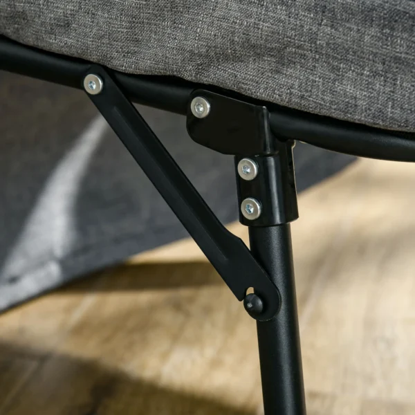 4 in 1 eenpersoonsbed gastenbed vouwbed stoel ottoman, 8 cm matras, 5 stappen hoogteverstelbaar, stalen frame, 188x75x38cm 10
