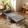 4 in 1 eenpersoonsbed gastenbed vouwbed stoel ottoman, 8 cm matras, 5 stappen hoogteverstelbaar, stalen frame, 188x75x38cm 2