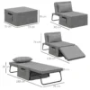 4 in 1 eenpersoonsbed gastenbed vouwbed stoel ottoman, 8 cm matras, 5 stappen hoogteverstelbaar, stalen frame, 188x75x38cm 4