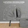 4 in 1 eenpersoonsbed gastenbed vouwbed stoel ottoman, 8 cm matras, 5 stappen hoogteverstelbaar, stalen frame, 188x75x38cm 6