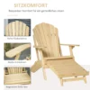 Adirondack tuinstoel inklapbaar met voetensteun 78 x 140 x 94 cm gemaakt van grenenhout, comfortabele tuinligstoel voor buitenmeubilair 6