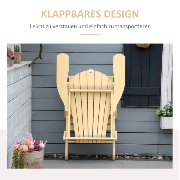 Adirondack tuinstoel inklapbaar met voetensteun 78 x 140 x 94 cm gemaakt van grenenhout, comfortabele tuinligstoel voor buitenmeubilair 8