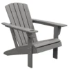 Adirondack tuinstoel met drankhouder, tuinstoel van kunststof, grijs, 75 x 87 x 90 cm, ideaal voor tuin & balkonmeubilair 1