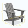 Adirondack tuinstoel met drankhouder, tuinstoel van kunststof, grijs, 75 x 87 x 90 cm, ideaal voor tuin & balkonmeubilair 4