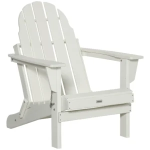 Adirondack vouwbare tuinstoel 75x87x93cm, witte tuinstoel voor balkon & tuinmeubilair 1