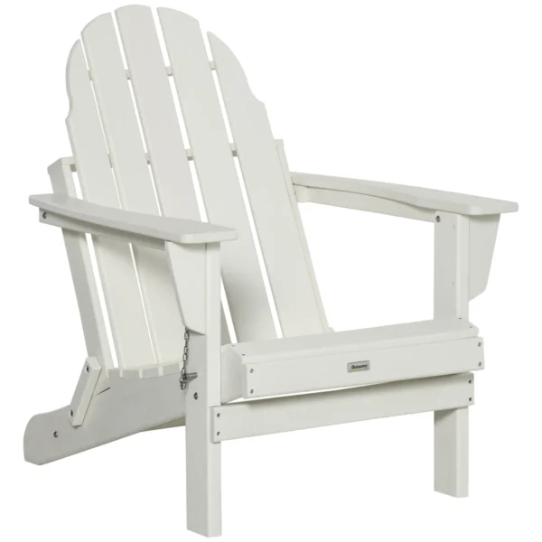 Adirondack vouwbare tuinstoel 75x87x93cm, witte tuinstoel voor balkon & tuinmeubilair 1