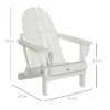 Adirondack vouwbare tuinstoel 75x87x93cm, witte tuinstoel voor balkon & tuinmeubilair 4
