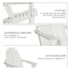 Adirondack vouwbare tuinstoel 75x87x93cm, witte tuinstoel voor balkon & tuinmeubilair 6