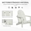 Adirondack vouwbare tuinstoel 75x87x93cm, witte tuinstoel voor balkon & tuinmeubilair 7
