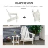 Adirondack vouwbare tuinstoel 75x87x93cm, witte tuinstoel voor balkon & tuinmeubilair 8