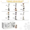 Afscheidingshek hond verstelbaar beschermingshek met voeten 432 x 70 cm hout hondenhek opvouwbaar trapbeschermingshek hondenafscheidingshek voor trappen, deuren, gang, 6 panelen, wit 5