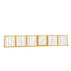 Afscheidingshek hond verstelbaar beschermingshek met voeten 432 x 70 cm houten hondenhek vouwbaar trapbeschermingshek hondenafscheidingshek voor trappen, deuren, gang, 6 panelen, geel 1