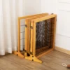 Afscheidingshek hond verstelbaar beschermingshek met voeten 432 x 70 cm houten hondenhek vouwbaar trapbeschermingshek hondenafscheidingshek voor trappen, deuren, gang, 6 panelen, geel 10