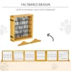 Afscheidingshek hond verstelbaar beschermingshek met voeten 432 x 70 cm houten hondenhek vouwbaar trapbeschermingshek hondenafscheidingshek voor trappen, deuren, gang, 6 panelen, geel 7