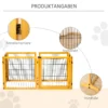 Afscheidingshek hond verstelbaar beschermingshek met voeten 432 x 70 cm houten hondenhek vouwbaar trapbeschermingshek hondenafscheidingshek voor trappen, deuren, gang, 6 panelen, geel 8