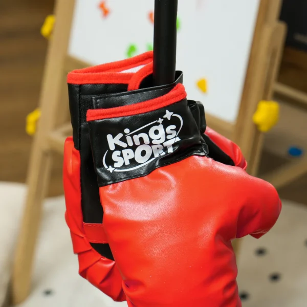 Aiyaplay boksbal voor kinderen boxstandaard met bokshandschoenen, 122,5 147 cm in hoogte verstelbaar boksset met standaard voor jongens & meisjes, staal, rood 9