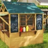 Aiyaplay houten speelhuis opvouwbaar kinderspeelhuis buiten met ramen, deur, vensterbank, regenkappen, kinderhuis, tuinhuis voor kinderen 3 8 jaar 10
