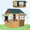 Aiyaplay houten speelhuis opvouwbaar kinderspeelhuis buiten met ramen, deur, vensterbank, regenkappen, kinderhuis, tuinhuis voor kinderen 3 8 jaar 4
