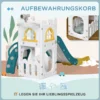 Aiyaplay kinder glijbaan, 4 in 1, peuterglijbaan met basketbalring, telescopisch klimrek glijbaan met basketbal voor kinderen 1 3 jaar, binnen, geel 70 x 177 x 92 cm 8