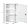 Apothekerskast wandmontage afsluitbaar met 2 sleutels van staal in wit 40x15x53,5cm voor badkamer & keuken 4