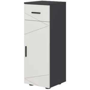 Badkamerkast bijzetkast badkamerkast met lade, verstelbare planken, opbergkast voor badkamer, woonkamer 30 x 30 x 82 cm grijs 1