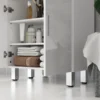 Badkamerkast bijzetkast met 2 hoogglans witte laden, deur, badkamerkast met verstelbaar rek, opbergkast voor woonkamer 60 x 30 x 93 cm 10