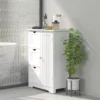 Badkamerkast bijzettafel met 3 lades, badkamerkast met verstelbaar rek, voor badkamer, woonkamer 60 x 30 x 80 cm wit 10