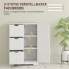 Badkamerkast bijzettafel met 3 lades, badkamerkast met verstelbaar rek, voor badkamer, woonkamer 60 x 30 x 80 cm wit 6