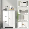 Badkamerkast bijzettafel met 3 lades, badkamerkast met verstelbaar rek, voor badkamer, woonkamer 60 x 30 x 80 cm wit 8