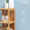 Badkamerkast hoge kast van bamboe met 3 planken en 2 lades, kantelbeveiliging, multifunctionele bijzetkast voor badkamer 6