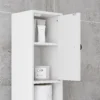 Badkamerkast smal, hoge kast toiletkast met lade en 4 open vakken, badkamerkast voor kleine ruimtes badkamer, woonkamer 20 x 20 x 180 cm wit 10