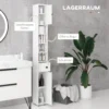 Badkamerkast smal, hoge kast toiletkast met lade en 4 open vakken, badkamerkast voor kleine ruimtes badkamer, woonkamer 20 x 20 x 180 cm wit 5