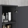 Badkamerkast smal, hoge kast toiletkast met verstelbaar rek en 2 open vakken, badkamerkast voor kleine ruimtes badkamer, woonkamer 30 x 30 x 183 cm grijs 10