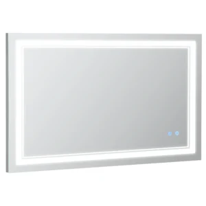 Badkamerspiegel met led verlichting 100x60cm, waterdicht ip44, aanraakschakelaar, 3 lichtkleuren voor moderne badkamer 1