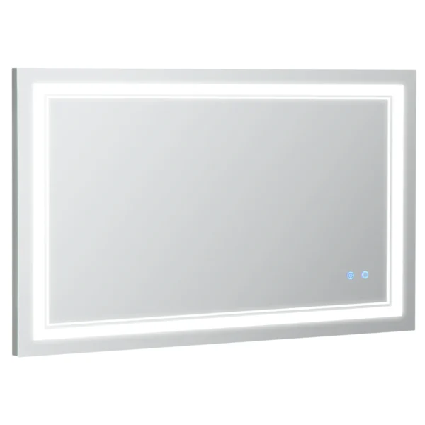 Badkamerspiegel met led verlichting 100x60cm, waterdicht ip44, aanraakschakelaar, 3 lichtkleuren voor moderne badkamer 1