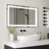 Badkamerspiegel met led verlichting 100x60cm, waterdicht ip44, aanraakschakelaar, 3 lichtkleuren voor moderne badkamer 2